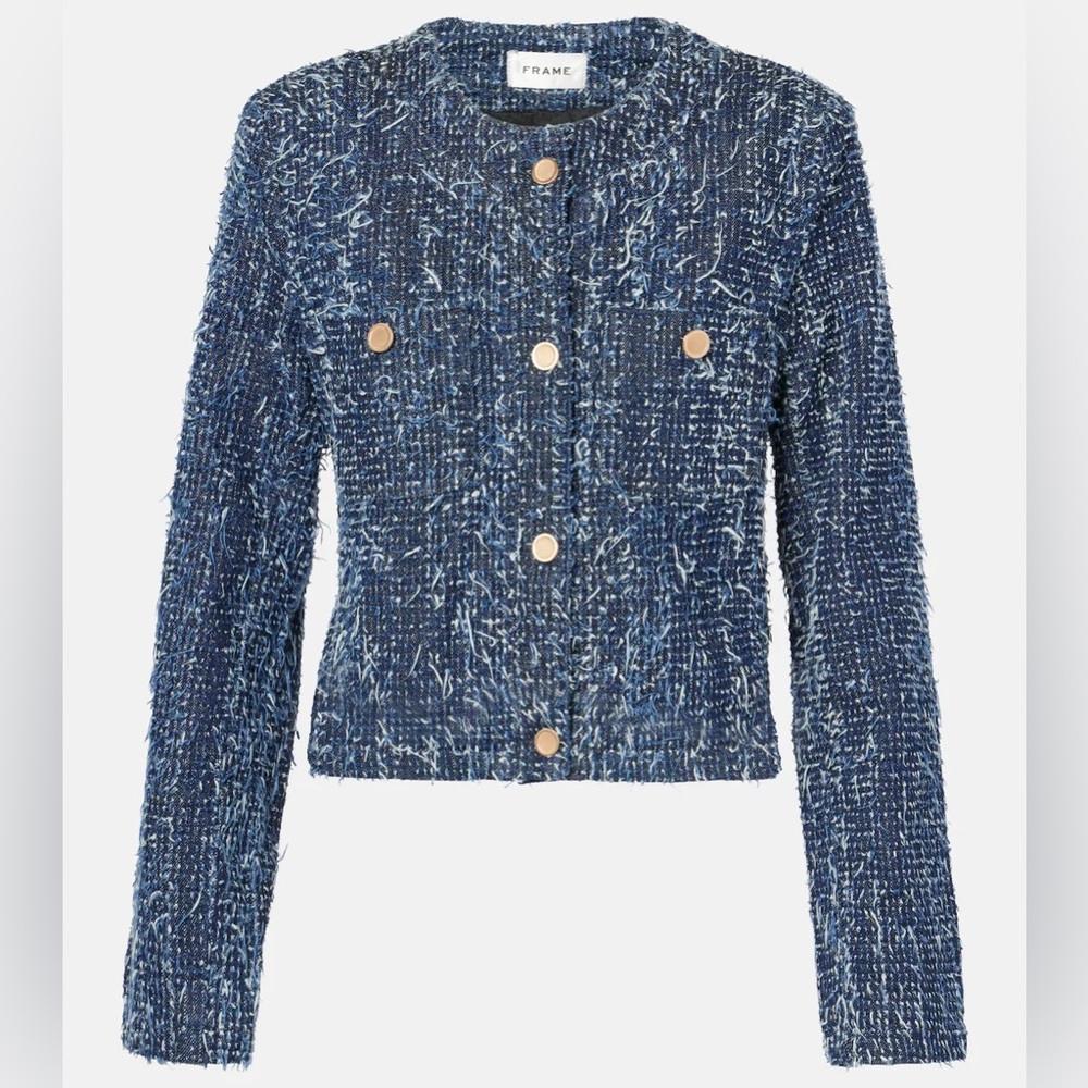 NWT FRAME Denim Women's Blue Tweed Jacket XS